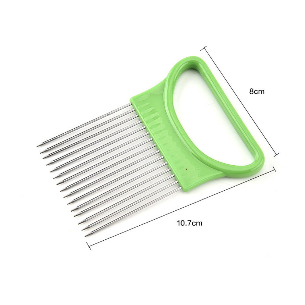 1pc, Onion Slicer Holder, Onion Holder For Slicing, Stainless Steel Onion Slicer Cutter, Lemon Holder Slicer, Creative Onion Slicer Holder, Onion Slicer Cutter For Steak Tendons, Household Gadget, Kitchen Too