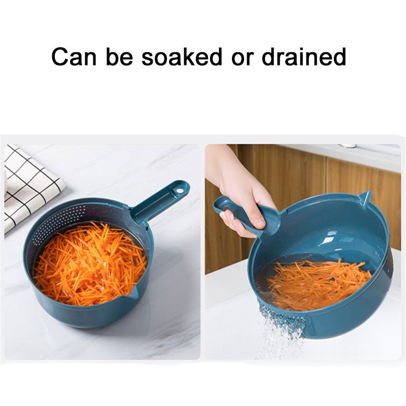 12-in-1 Vegetable Chopping Wizard - Effortless Manual Slicer, Shredder & Grater for Carrots, Potatoes, Radish - Durable Kitchen Tool for Home & Commercial Use