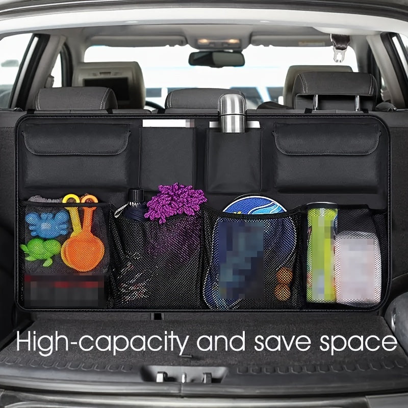 1 Pcs Car Trunk Car Storage Bag, Rear Seat Suspension Car Storage Bag, With 8 Large Storage Bags - For SUVs, Trucks, Vans - Your Space Saving Expert