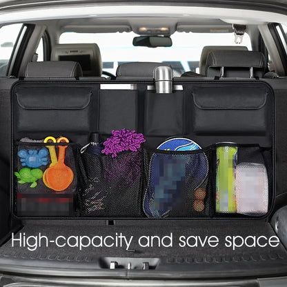 1 Pcs Car Trunk Car Storage Bag, Rear Seat Suspension Car Storage Bag, With 8 Large Storage Bags - For SUVs, Trucks, Vans - Your Space Saving Expert