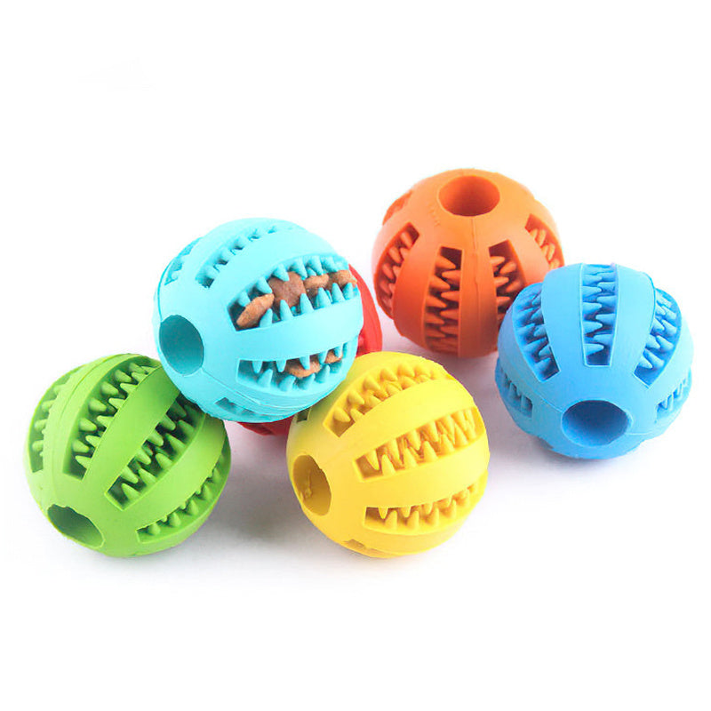 1PC Dog Ball Toys For Small Dogs Interactive Elasticity Puppy Chew Toy Tooth Cleaning Rubber Food Ball Toy Pet Stuff Accessories