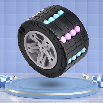 3D Cylinder Cube Toy Magical Bean Gyro Rotate Slide Puzzle Games Relieve Stress For Children Educational Toys (red, Blue, Black), Halloween, Christmas gift, Thanksgiving Day gift