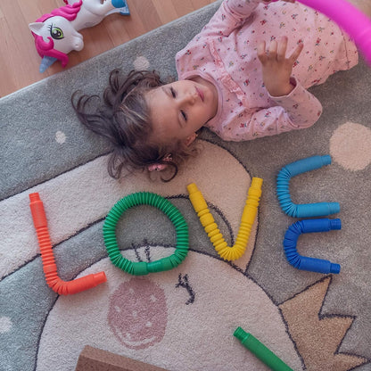 8/12pcs Pop Tubes Sensory Toys Perfect For Developing Fine Motor Skills, And Preschool Boys & Girls, Christmas And Halloween Gift