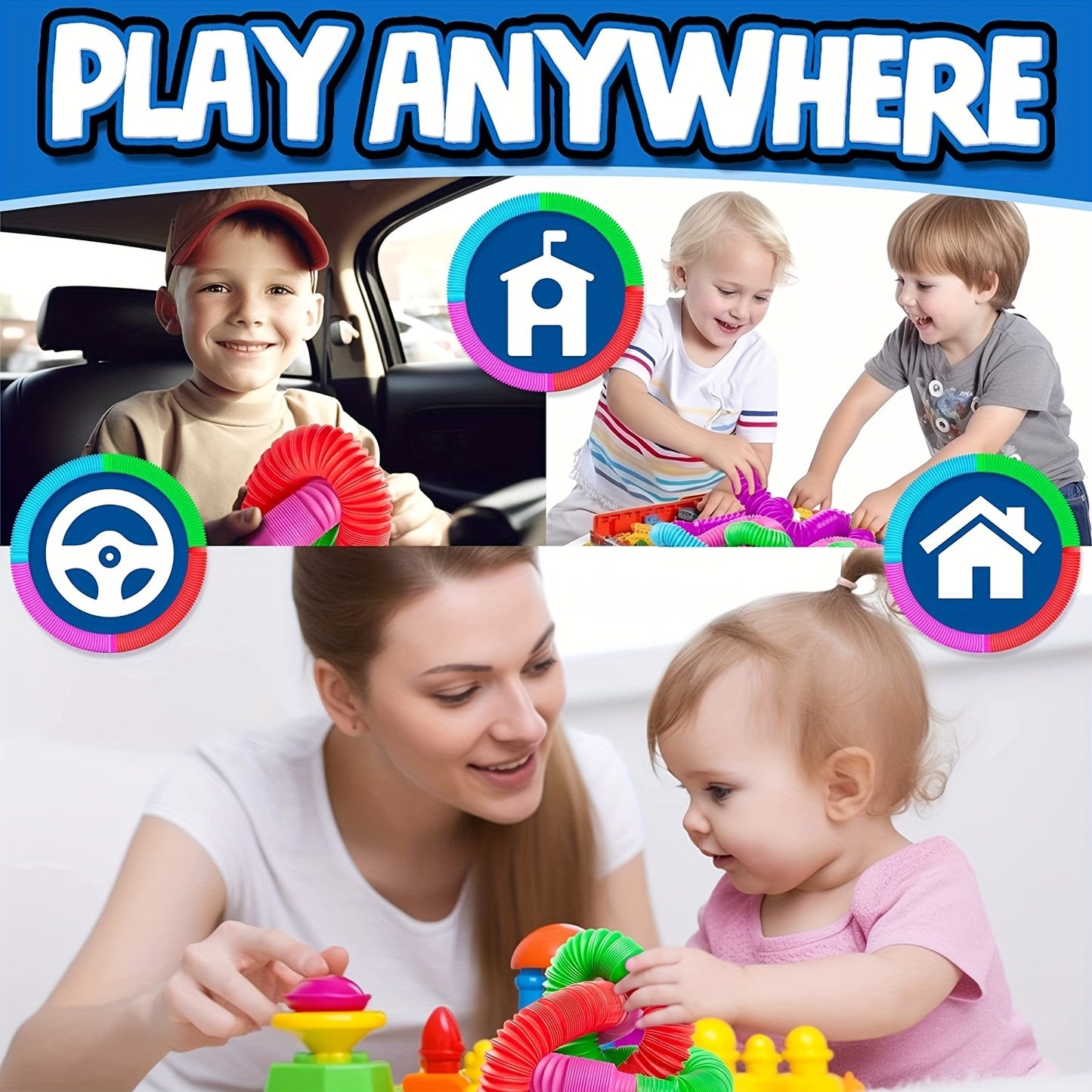 8/12pcs Pop Tubes Sensory Toys Perfect For Developing Fine Motor Skills, And Preschool Boys & Girls, Christmas And Halloween Gift
