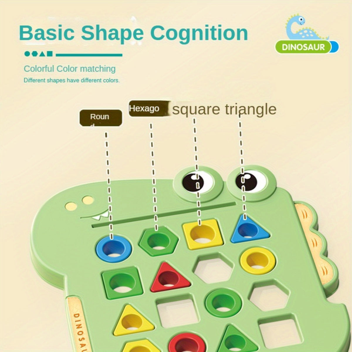 Montessori Toys For Toddlers 1, 2, 3 Year Old, Dinosaur Shape Learning Puzzles For Baby 12-18-24 Months, Early Educational Toys, Perfect Christmas Birthday Gifts For Boys & Girls Age 1-3 easter gift