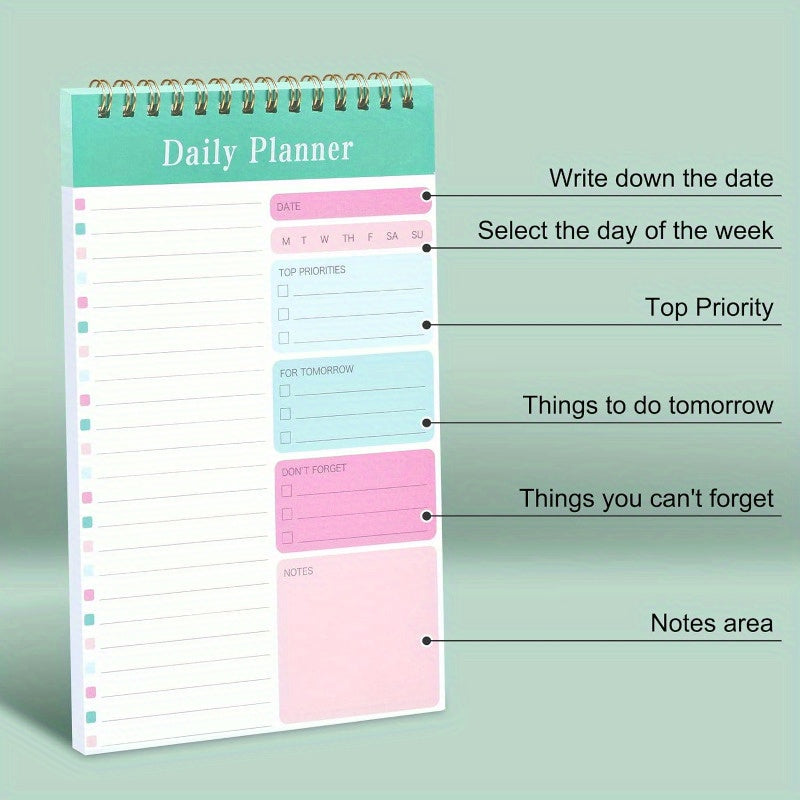 1 Pack, To Do List Notepad Daily To Do List Notebook 12.7cm X 20.32cm Daily Planner 30 Sheets For Work Academic Planner, Fitness Journal Workout Planner Notepad, School Supplies, Back To School, Notebook, Libretas, Notebooks