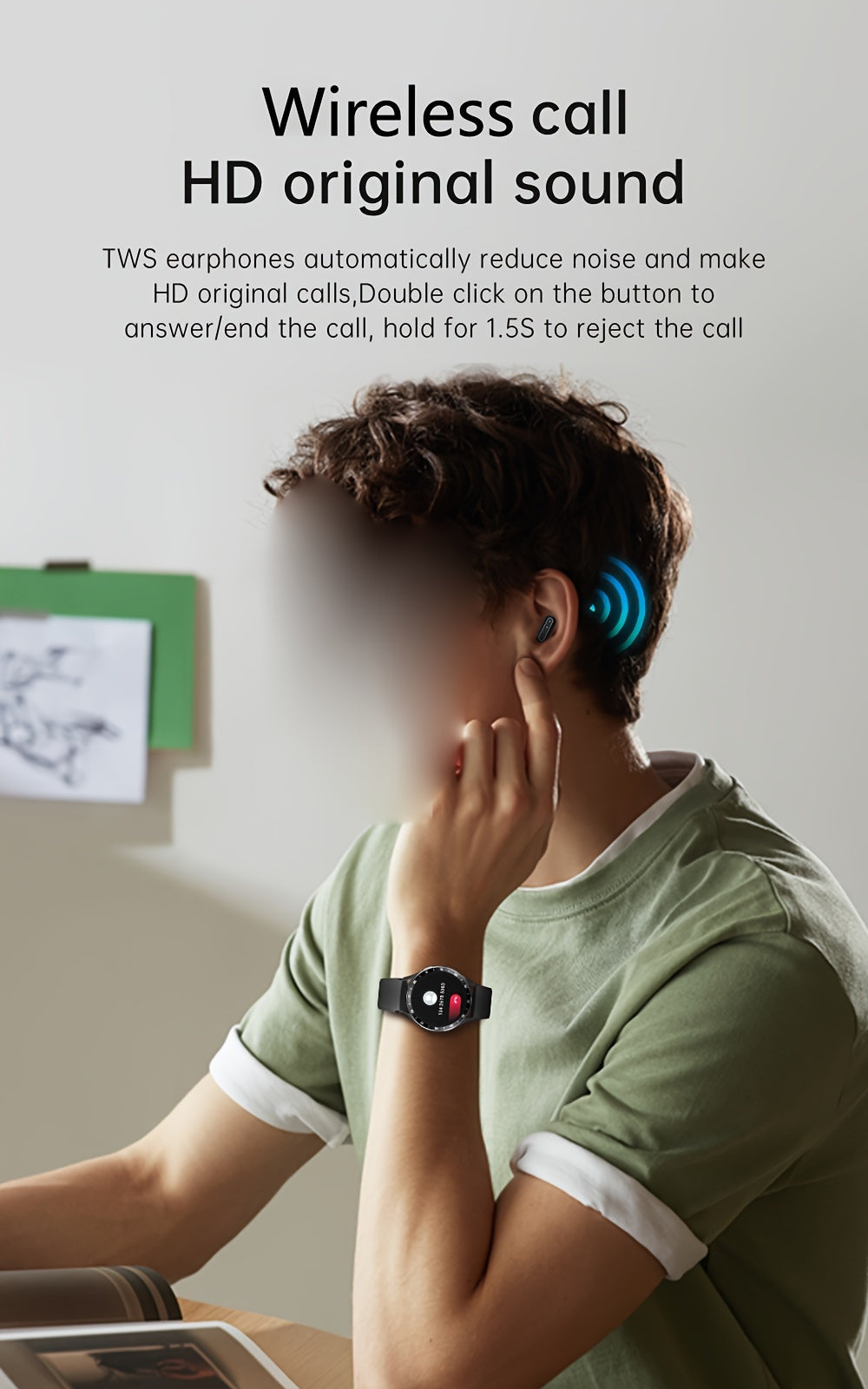 2-in-1 Smartwatch With Headphones, TWS Wireless Headphones, NFC, Sports Music, Full Touch High-definition Screen Fitness Tracker, Sports Watch, Built-in Headphones