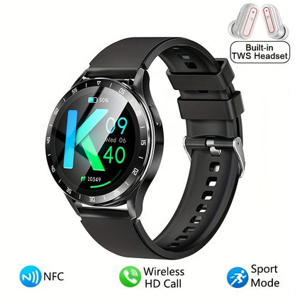 2-in-1 Smartwatch With Headphones, TWS Wireless Headphones, NFC, Sports Music, Full Touch High-definition Screen Fitness Tracker, Sports Watch, Built-in Headphones