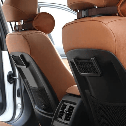 Versatile Car Storage Net Box - No-Drill, Black Plastic Organizer For Small Items & Phone Holder, Essential Car Interior Accessory