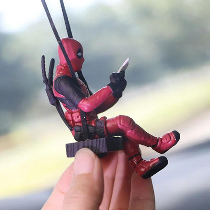 Deadpool Car Rear View Mirror Pendant Deadpool Cartoon Animation Car Hanger Funny Car Wing Accessories Car Accessories