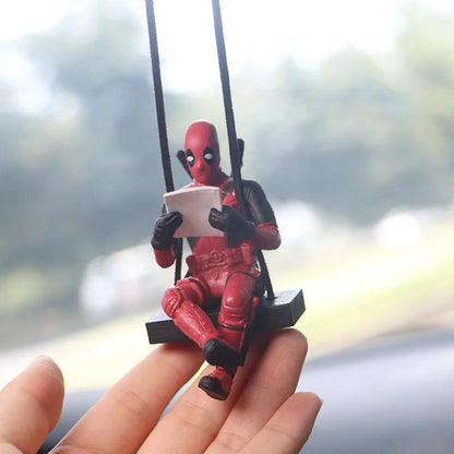 Deadpool Car Rear View Mirror Pendant Deadpool Cartoon Animation Car Hanger Funny Car Wing Accessories Car Accessories