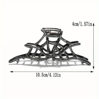 New 2024 Halloween Spider Web Hair Claw Clips For Women Jewelry Accessories Black Silvery Golden Large Metal Barrette Party Headwear