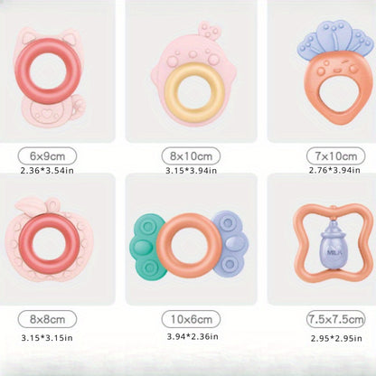 Baby Rattle Toy Newborn Gift Box Set Baby Teether Boiled Hand Rattle Grasp Teething Bell