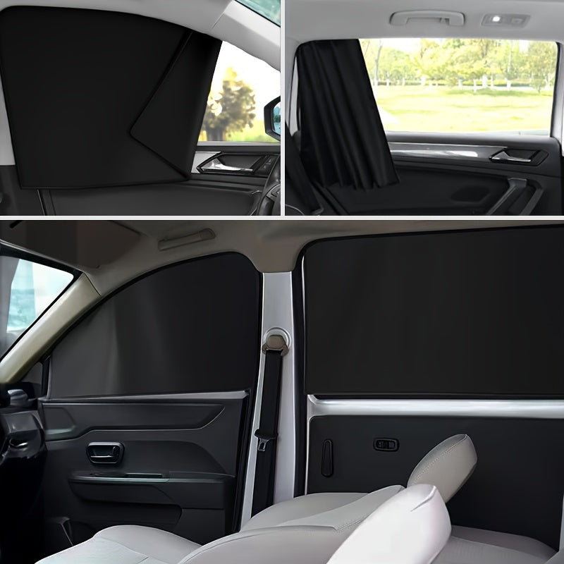 Set of 4 Magnetic Sunshades, Designed for Vehicle Side Windows, UV Protection and Heat Insulation Windshield Cover. Suitable for All Vehicles to Ensure Privacy. Front Window Shade with Anti-Sunlight Thermal Blocking Cooler Co