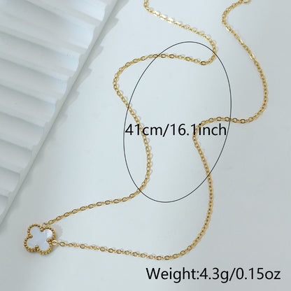 Elegant Golden-Tone Four-Leaf Clover Jewelry Set With White Mother Of Pearl Accents - Necklace, Bracelet & Earrings For Women Jewelry For Women Necklaces For Women