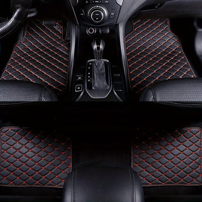 4pcs Car Floor Mats Universal Waterproof Front Rear Full Set Auto Rugs Faux Leather Car Carpet Accessories Interior