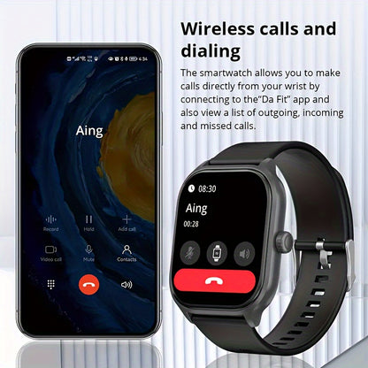 Teen Smartwatch, 2.01 Full Touch Screen (Reject/Answer), Fitness Tracking Watch, Sport Mode Support, Pedometer, Distance, Large Capacity 230mAh, 100 + Sport Mode Wireless Calls, Smart Watch For Android IPhone