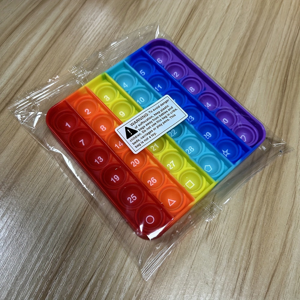 2-in-1 Pop Fidget Toys: Front Letters & Back Numbers - Push Its Bubble Sensory Pop Educational Math Learning Toys for Kids!