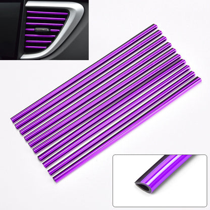 10pcs 20cm Car Air Conditioner Decoration Strip For Vent Outlet, U Shape Moulding Trim Strips, Styling Car Door Edge Corner Protector