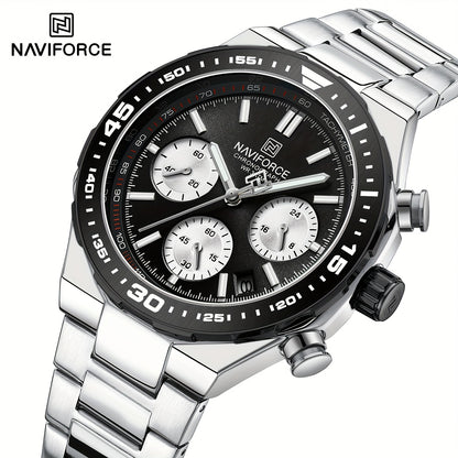 NAVIFORCE Men'S Luxury Business Watch, Multi-function Chronograph Waterproof Men Watches, 24/12 Hour date Display Man Wristwatch, Men Gift
