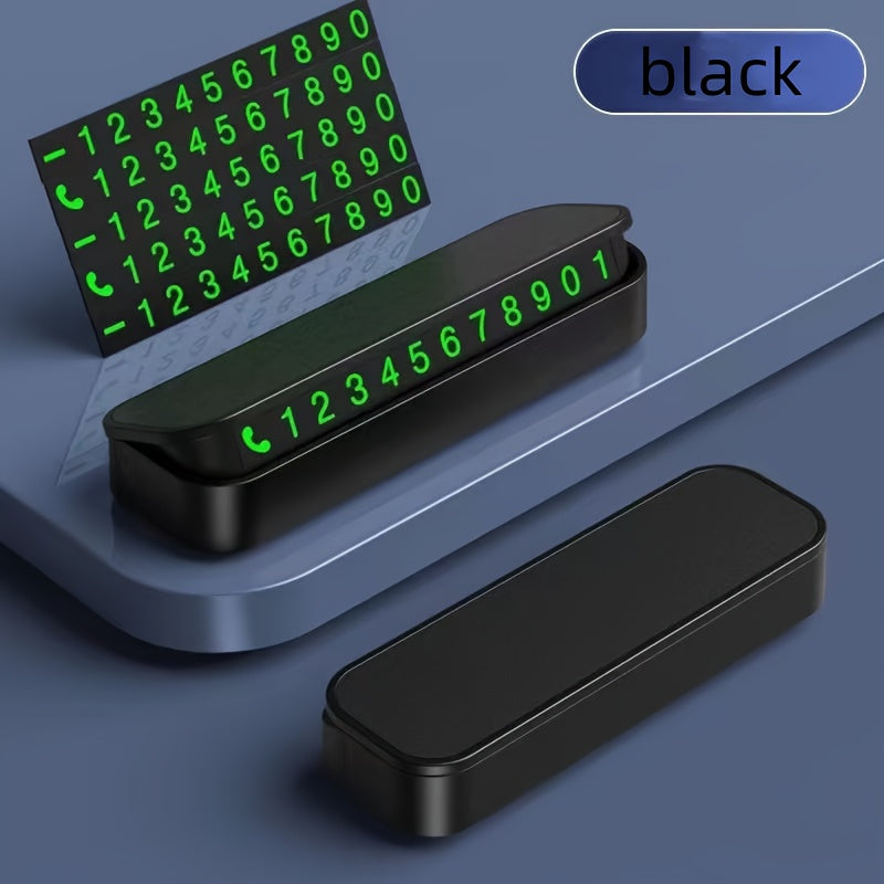 1pc Creative Temporary Parking Phone Number Plate, Car Moving Number Plate, Car Interior Accessories