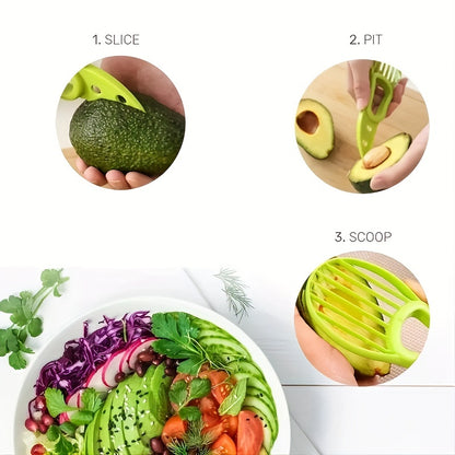1pc, 3-in-1 Multifunctional Avocado Peeler, Fruit Meat Separator, Meat Scraper, Creative Kitchen Gadgets Kitchen Accessories