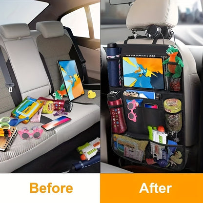 Car Seat Cushion Storage Bag, Car Chair Back Storage Bag, Car Supplies Multifunctional Car Storage Storage Pad, Protective Pad, Car Back Anti-kick Pad