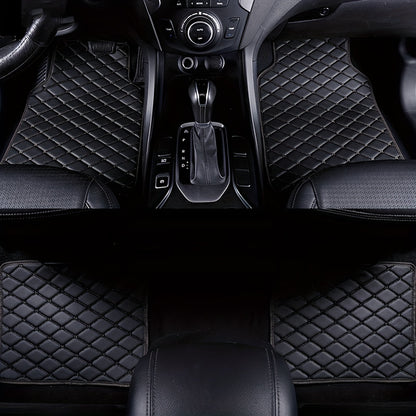 4pcs Car Floor Mats Universal Waterproof Front Rear Full Set Auto Rugs Faux Leather Car Carpet Accessories Interior