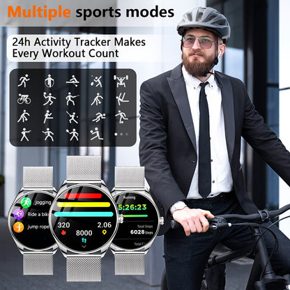 Ultra Thin Smartwatch For Men And Women Gift, 3.63 Cm Full Touch Screen With SMS And Make/Answer Call, For Android/IPhone, Fitness Activity Tracking Watch, Many Sport Modes, Pedometer, Distance, 100+ Exercise Modes