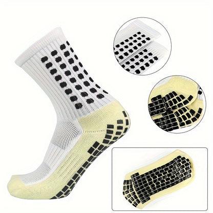 5-Piece Soccer Sports Gear Set with Silicone Grip Football Socks, Shin Guards, Protective Gear, Drawstring Backpack and Sports Tapes - Polyester and Elastane Knitted Tube Socks Solid Color Hand and Machine Washable