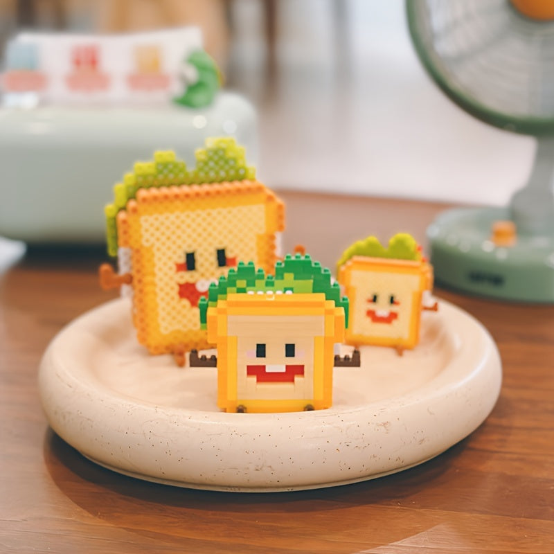 12pcs Micro Building Blocks Gift Box Set, Happy Food And Play Series, Fruit Three-dimensional Food Dynamic Puzzle Assembled Toys, Desktop Decoration Ornaments Gifts Easter Gift