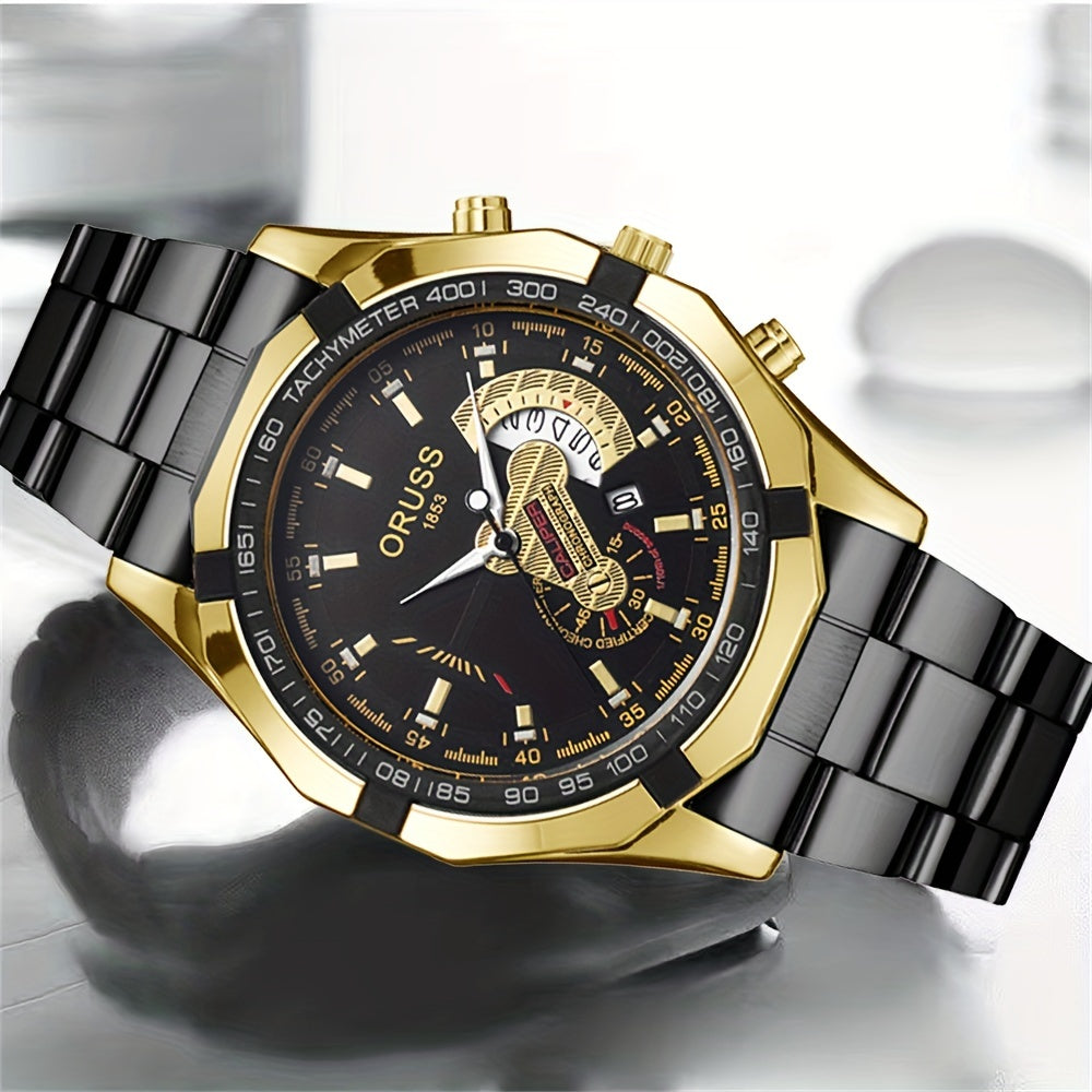 Authentic Mens Business Sports Watch - Radiant Luminous Dial with Dual Calendar - Domineering & Stylish - High-Grade Korean Design - Minimalist yetSophisticated