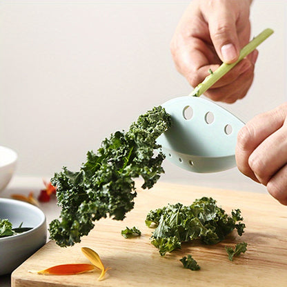 1pc, Leaf Stripper, Kitchen Vegetable Leaf Stripper, Plastic Leaf Peeler For Kale Chard Collard Greens Thyme Basil Rosemary, Leaf Stripper Tool, Kitchen Utensils, Apartment Essentials, College Dorm Essentials, Ready For Schoo