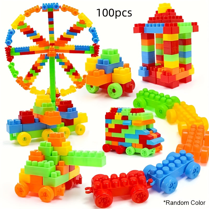 100pcs Variety Large Building Blocks, Assembly Set, Educational Plastic Toys, Splicing DIY Building Blocks