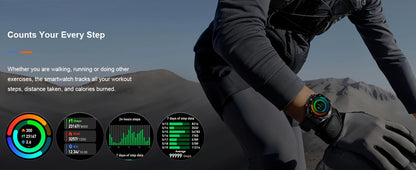 QTLLBT Smart Watch, Wireless Phone Answering, Outdoor Sports Watch, LED Light, High Quality, Compass Fitness Tracker, Pedometer, MMS Display, Suitable for Android, iPhone, Mobile Phone, Smart Watch for Men And Women, Gift