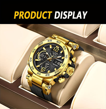 New Watches For Women, Clock Alarm LCD Dual Display Wristwatch Quartz Military Sports Women Watch for Women & Men