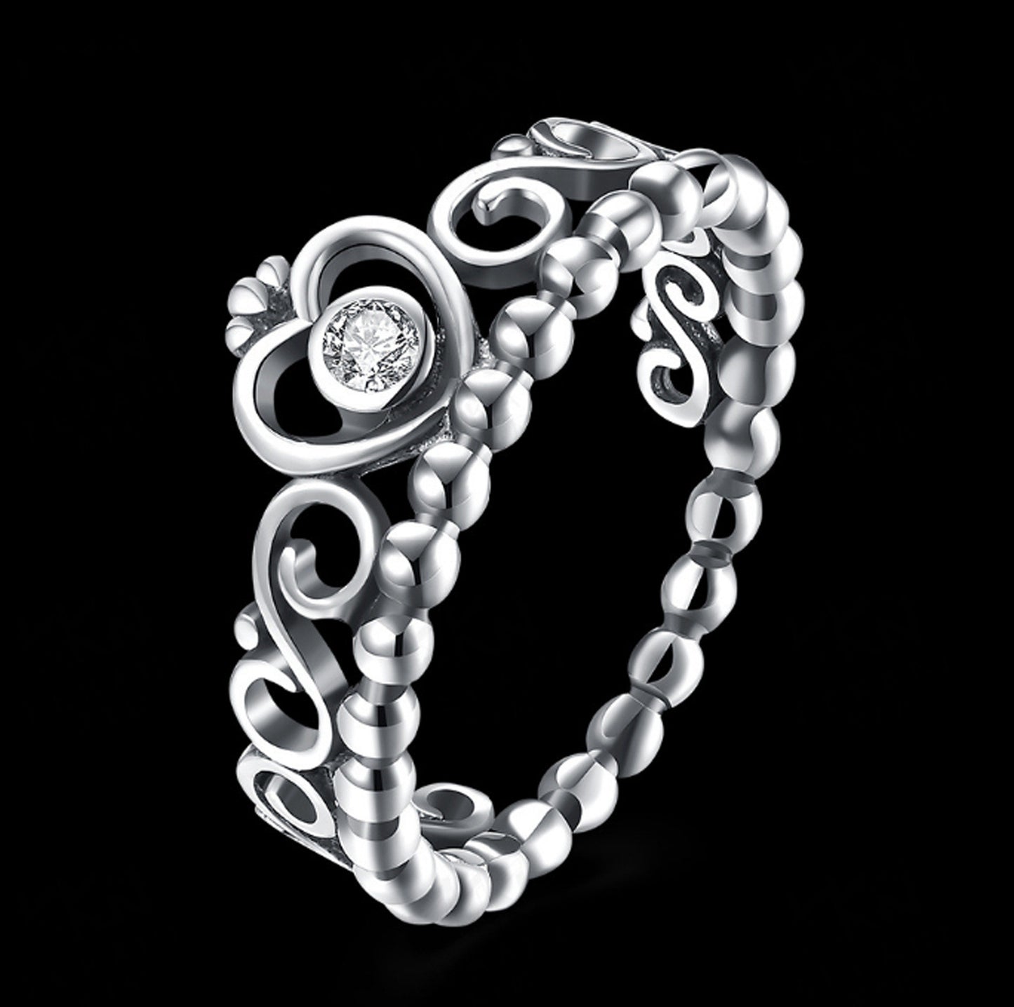 The crown was set with a diamond ring