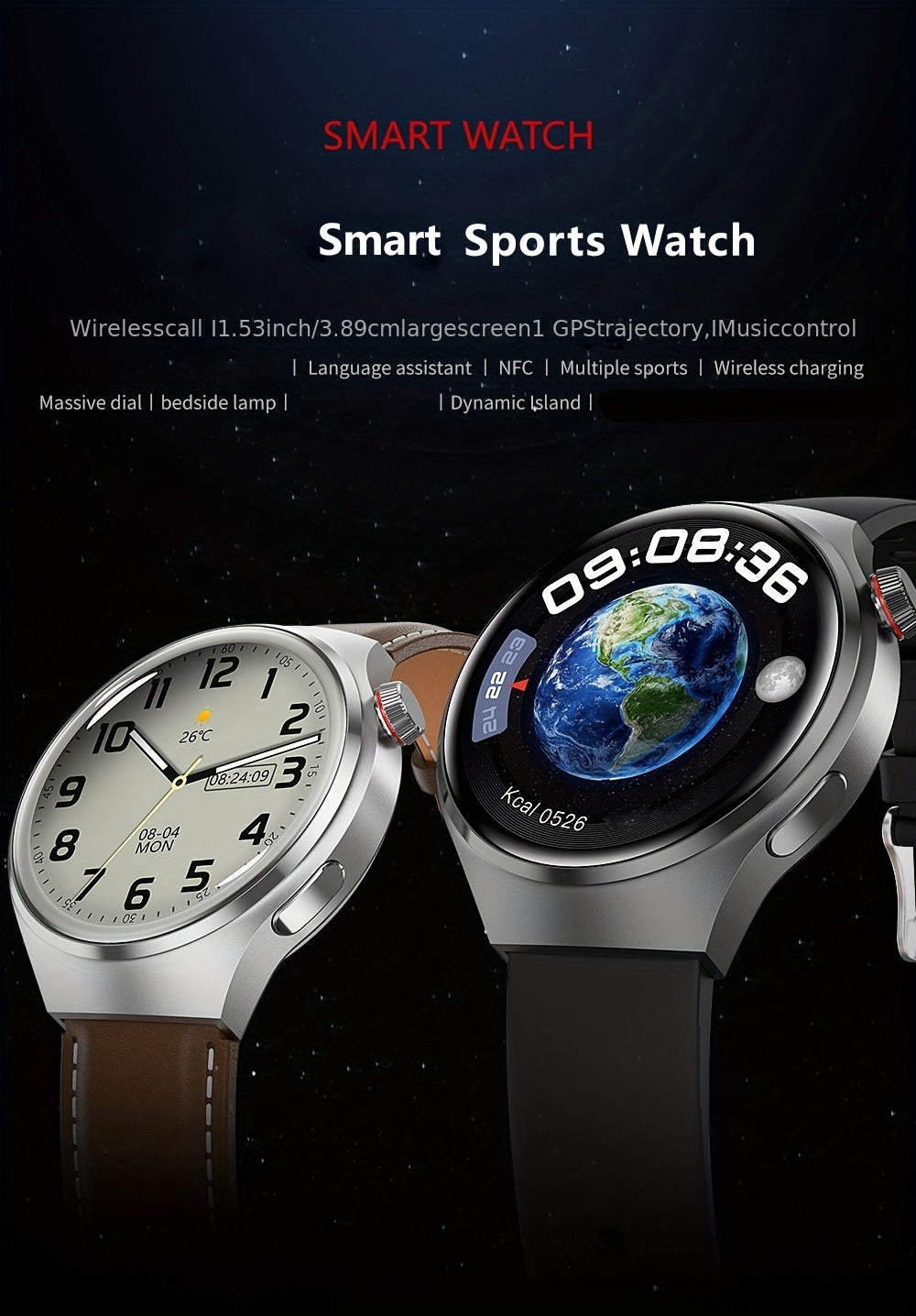 2024 New NFC Smart Watch Men Watch 4 Pro AMOLED 360*360 HD Screen AI Voice Wireless Call Smart Watch For Men Motion Trajectory Compass Smartwatch Men Sports Fitness Watches