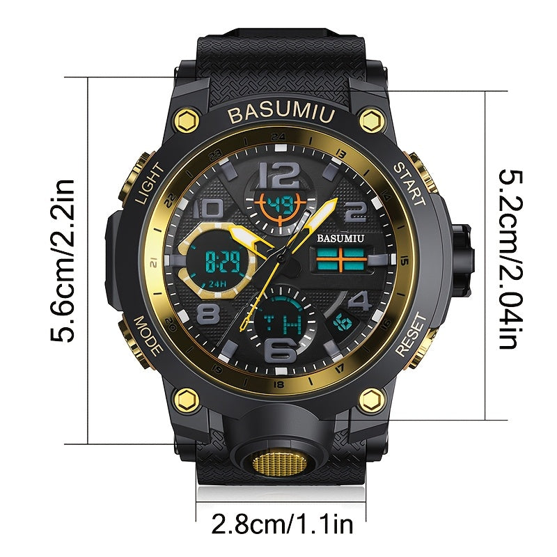 Stylish Men's Sports Watch - Fashion Electronic Wrist Watch for Fitness Enthusiasts with LED Display, Water Resistance, and Ideal Gift Option