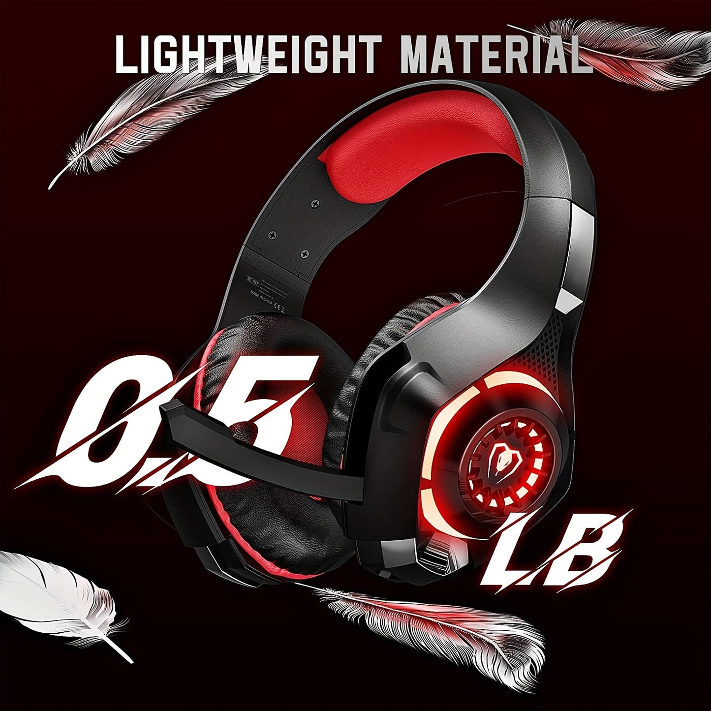 Gaming Headset for PS4 PS5 Xbox One Switch PC with Noise Canceling Mic, Deep Bass Stereo Sound