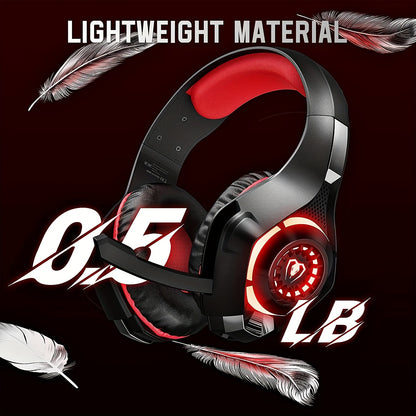 Gaming Headset for PS4 PS5 Xbox One Switch PC with Noise Canceling Mic, Deep Bass Stereo Sound