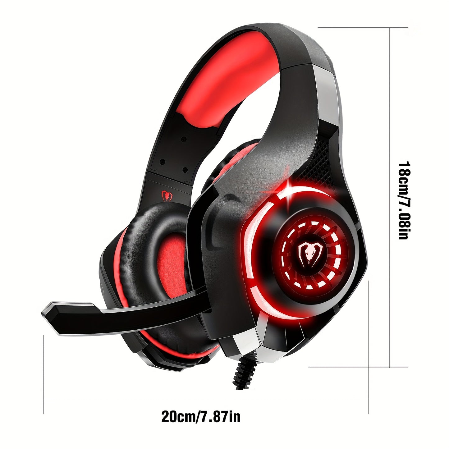 Gaming Headset for PS4 PS5 Xbox One Switch PC with Noise Canceling Mic, Deep Bass Stereo Sound