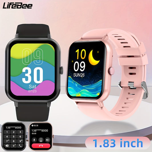 LIFEBEE Smartwatch For Men And Women, 4.65 Cm Full Touch Screen Smartwatch With Answer/Make Calls For Phone, Fitness Tracking Watch With 100+ Exercise Modes, Pedometer, Distance, Calories