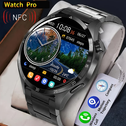 2025 New NFC Smart Watch For Men GPS Motion Trajectory 360*360 HD Screen AI Voice Wireless Call Smartwatch Sports Watch For Men Father'S Day Gift