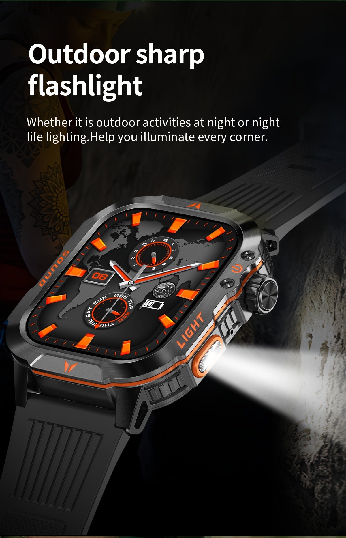 QTLLBT 2024New Smart Watch (Answer/Call) Outdoor Sports Watch LED Altimeter Barometer 100+ Sports Modes 600mAh Battery Multimedia Message Viewing Weather Pedometer Fitness Tracker For Android Phone Gift