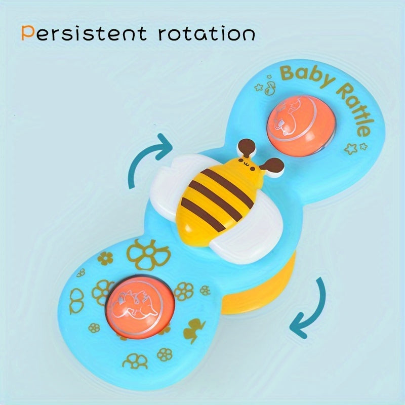 3pcs Insect-shaped Cute Rotating Suction Cup Toys With Bee, Butterfly, And Ladybug Designs, A Toy For Boys And Children To Soothe Emotions.