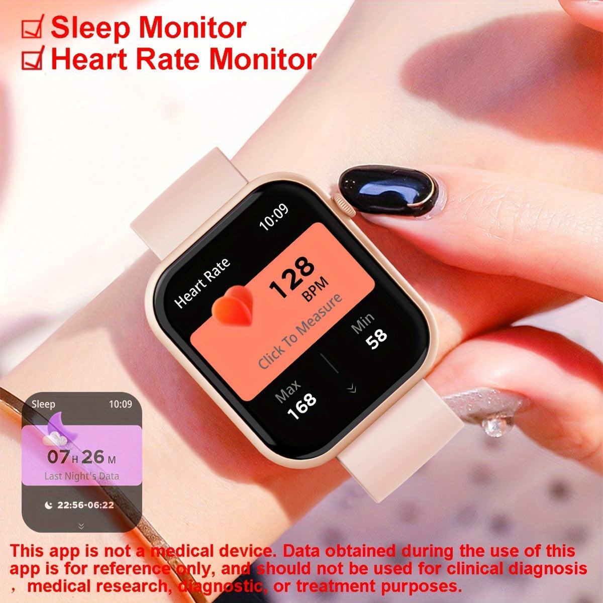 1.93-inch full-touch large-screen smartwatch, wireless talk/dial, IP67 waterproof, message alerts, various APP alerts, 100+ sports modes, suitable for men and women, sports watch, for iPhone/ android