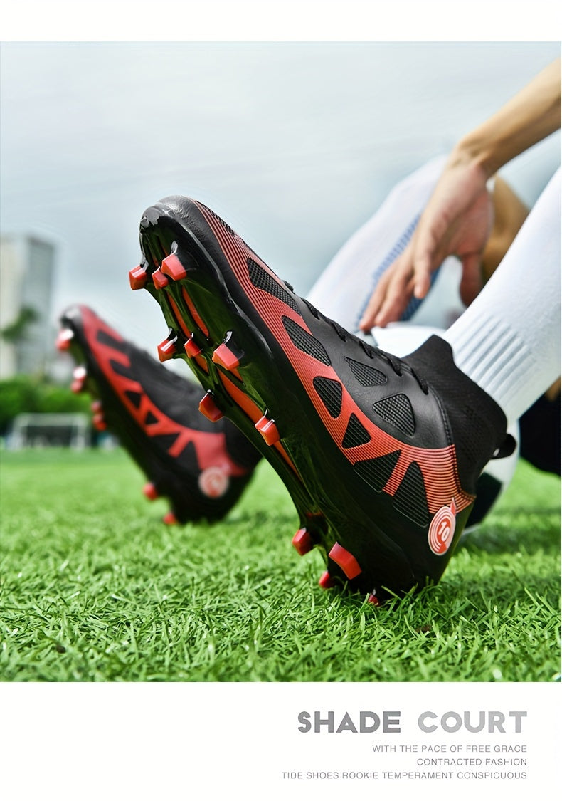 Professional Soccer Cleats, Football Shoes With Long Nail, Non-slip Breathable High Top Fashion Athletic Sneakers