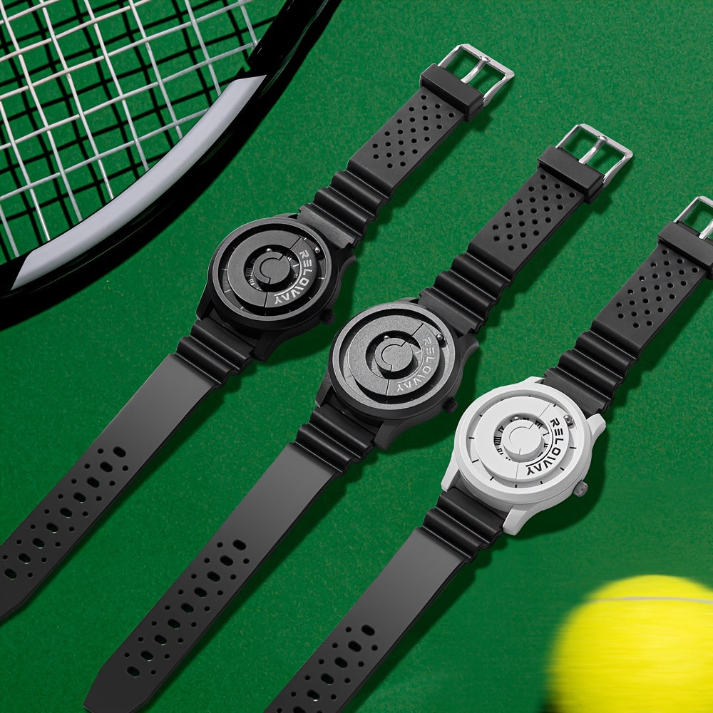 RELOWAY Men's Watch Magnetic Bead Letter Sports Watch