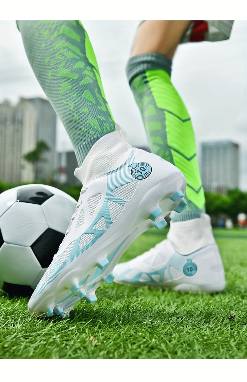 Professional Soccer Cleats, Football Shoes With Long Nail, Non-slip Breathable High Top Fashion Athletic Sneakers